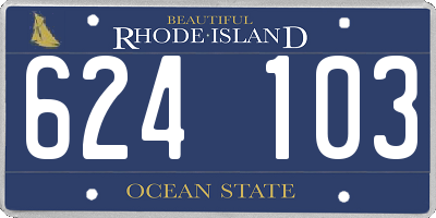 RI license plate 624103