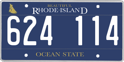 RI license plate 624114