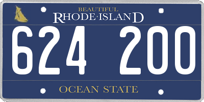 RI license plate 624200