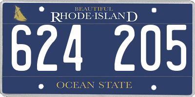 RI license plate 624205