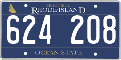 RI license plate 624208