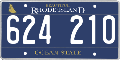 RI license plate 624210