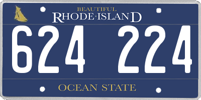 RI license plate 624224