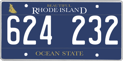 RI license plate 624232