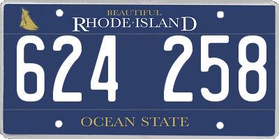 RI license plate 624258