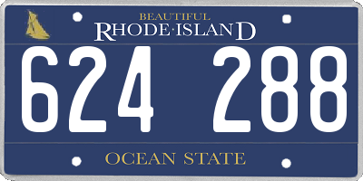 RI license plate 624288