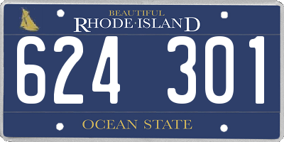 RI license plate 624301