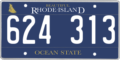 RI license plate 624313