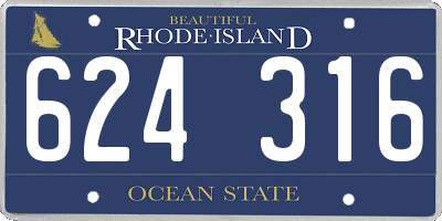 RI license plate 624316