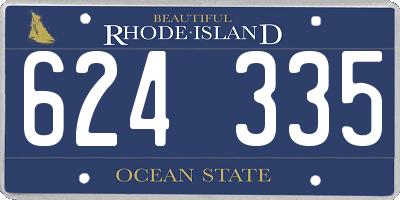 RI license plate 624335