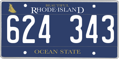RI license plate 624343