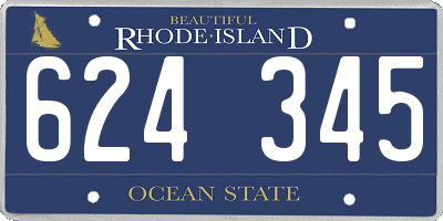 RI license plate 624345