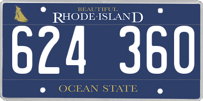 RI license plate 624360