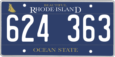 RI license plate 624363