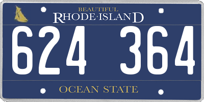 RI license plate 624364