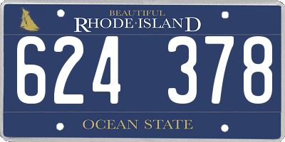 RI license plate 624378