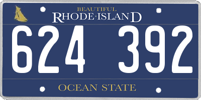 RI license plate 624392