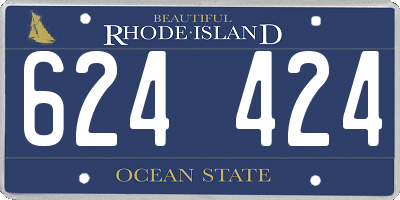 RI license plate 624424