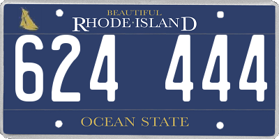 RI license plate 624444