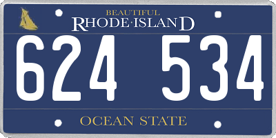 RI license plate 624534