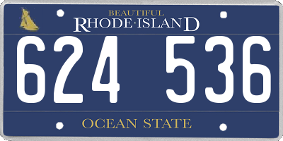 RI license plate 624536