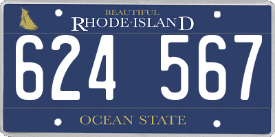 RI license plate 624567