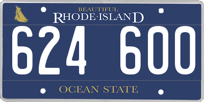 RI license plate 624600