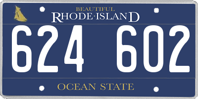 RI license plate 624602