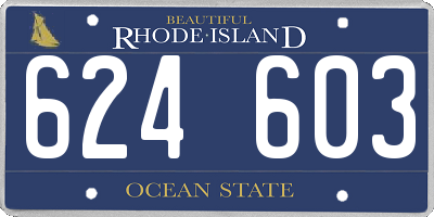 RI license plate 624603