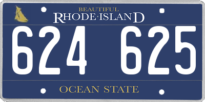 RI license plate 624625