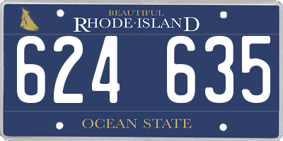 RI license plate 624635