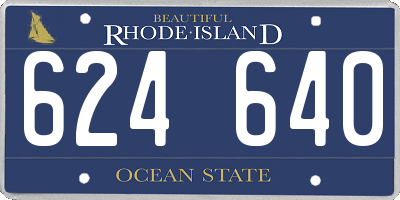 RI license plate 624640