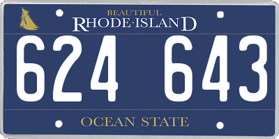 RI license plate 624643