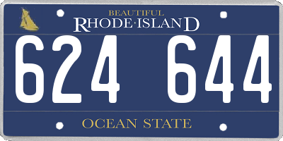 RI license plate 624644