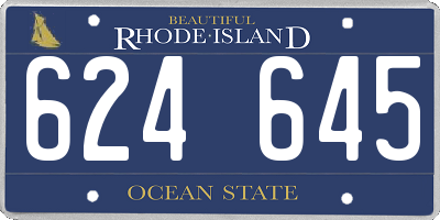 RI license plate 624645