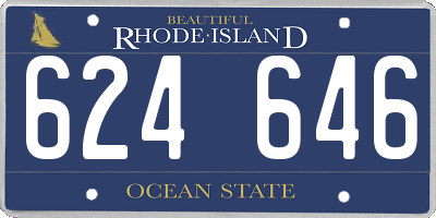 RI license plate 624646