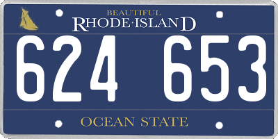RI license plate 624653