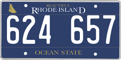 RI license plate 624657