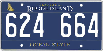 RI license plate 624664