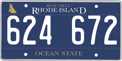 RI license plate 624672