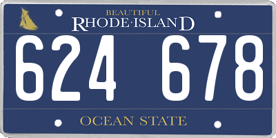 RI license plate 624678