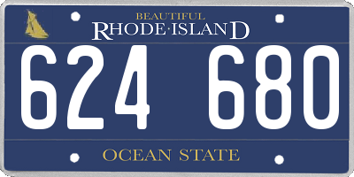 RI license plate 624680