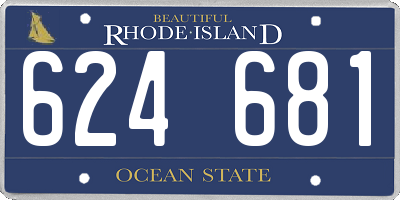 RI license plate 624681