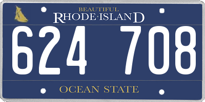 RI license plate 624708