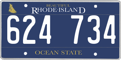 RI license plate 624734