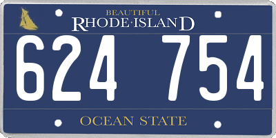 RI license plate 624754