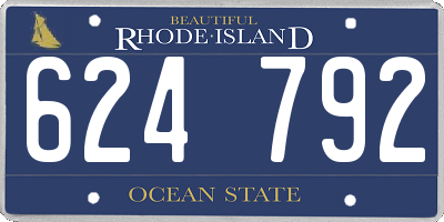 RI license plate 624792