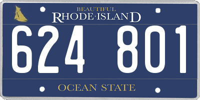 RI license plate 624801