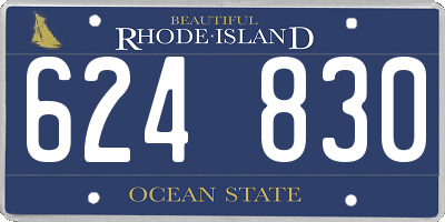 RI license plate 624830