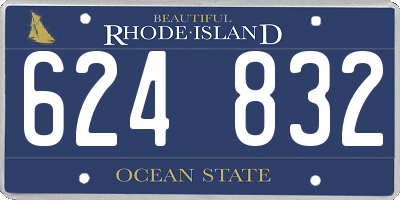 RI license plate 624832